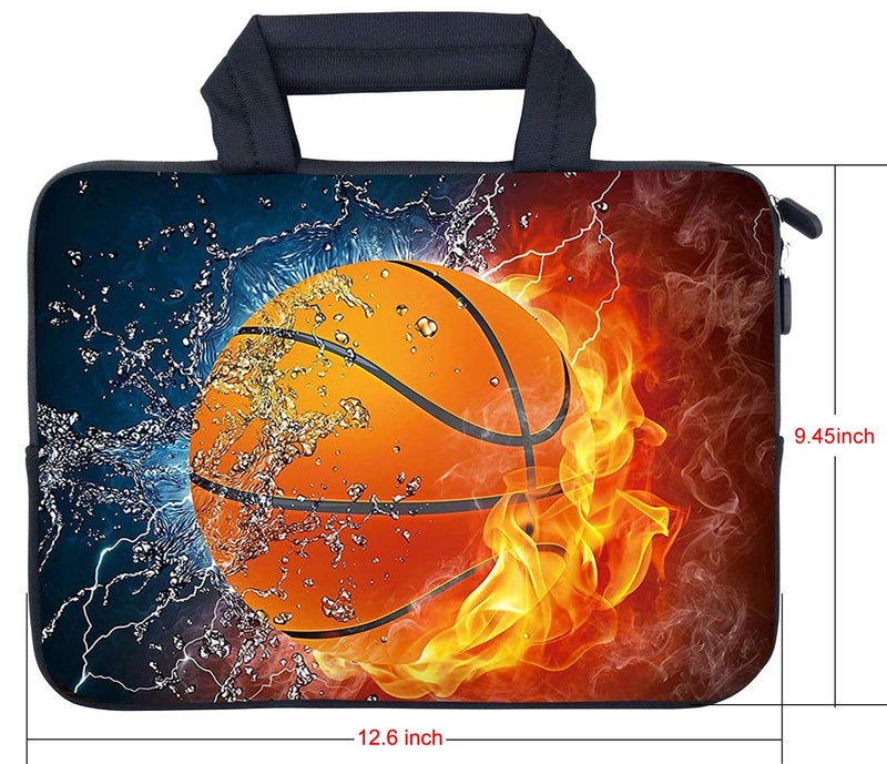 AMARY 11.6" 12 inch Laptop case Neoprene Notebook Carrying Pouch Chromebook Sleeve Ultrabook Case Tablet Cover Fit Apple MacBook Air HP DELL Lenovo Asus Samsung (Hot Basketball) - Image 2